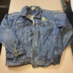Vintage Luxor Hotel Las Vegas Blue Denim Jacket Pyramid Creations Men's XL EUC